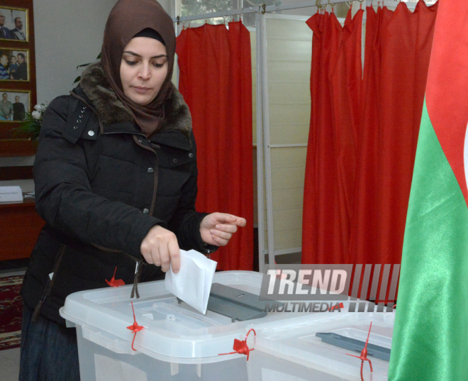 Azerbaijani parliamentary election kicks off. Baku, Azerbaijan, Nov.01, 2015